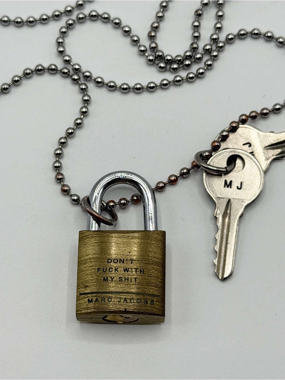 Marc Jacob’s Lock & Key Pendant Necklace Don’t **** with my **** - Picture 2 of 5